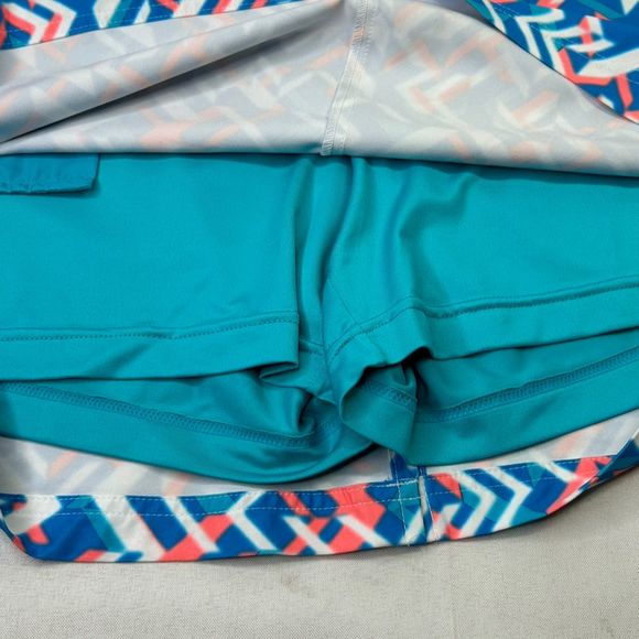 Slazenger Women's Golf Skort Blue Geometric Athletic Skirt Shorts Size 14 - Picture 3 of 8